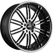 Vertini Hennessey 22x9 +35 Wheel Set | Black with Machined Spoke Faces and a Chrome Stainless Steel Lip