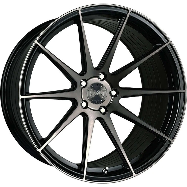 Vertini RFS 1.3 19x9.5 +46 Wheel Set | Gloss Black with Machined Spoke Faces and a Double Dark Tint