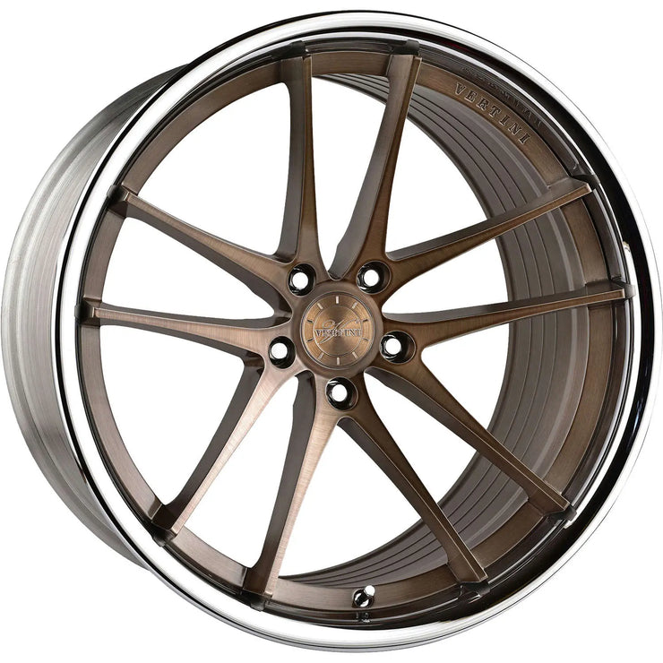 Vertini RFS 1.5 20x11 +21 Wheel Set | Brushed Bronze with a Chrome Stainless Steel Lip